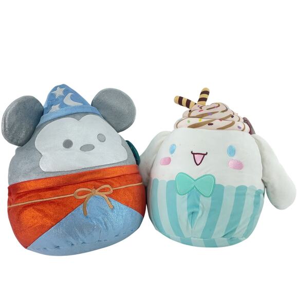 Lot of 2 Squishmallows Plush Sanrio Cinnamoroll Sorcerer’s Apprentice Preowned - Picture 1 of 5